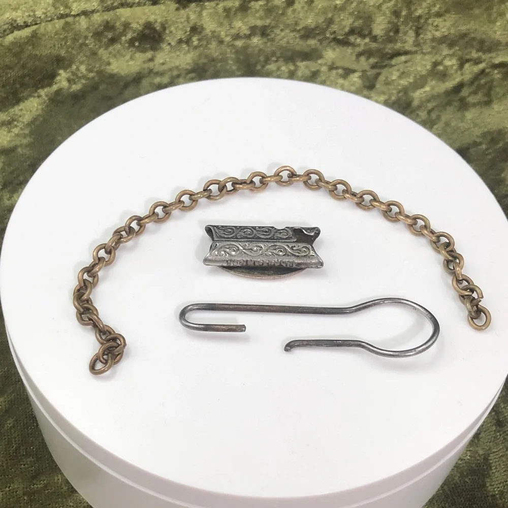 Antique McCoy -Brandt Vintage Machinery Tag Keychain in Brass and Silver Tones